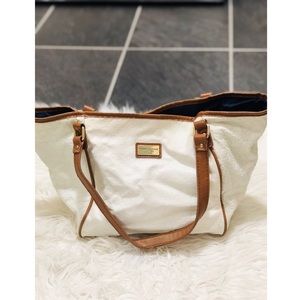 White & Tan Tommy Hilfiger Handbag